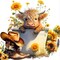 Cow Diamond Art Kits for Adults, Highland Cow Diamond Art Kits, Full Drill Round Sunflower Diamond Painting Kits, DIY Gem Art and Crafts for Home Wall Decor Gift 14x14inch